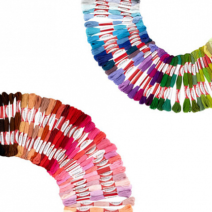 Нитки для вышивания (мулине), набор 100 цветов, 8 м, полиэфир, DEVELIA (Девелиа), 665432