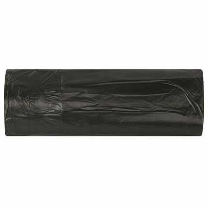 Мешки для мусора 60 л, черные, в рулоне 20 шт., ПНД 8 мкм, 58х65 см, ЛЮБАША, 608092