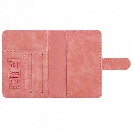 Обложка для паспорта и документов с защитой от считывания, 9 карманов, магнит, экокожа, розовая, BRAUBERG, 238755