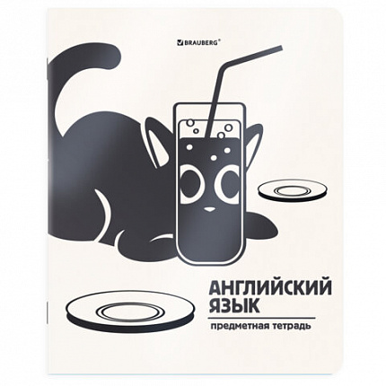 Тетради предметные, КОМПЛЕКТ 12 ПРЕДМЕТОВ 48л, пластиковая обложка, BRAUBERG "КОТ-НЕПОСЕДА", 405542