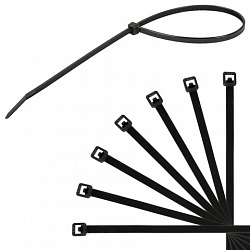 Стяжка (хомут) нейлоновая сверхпрочная POWER LOCK, 3,6x300 мм, КОМПЛЕКТ 100 шт., черная, SONNEN, 607917