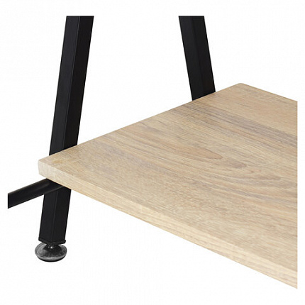 Стол на металлокаркасе BRABIX "LOFT CD-004", 1200х535х1110 мм, 3 полки, цвет дуб натуральный, 641220