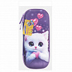 Пенал ЮНЛАНДИЯ, 1 отделение, 1 откидная планка, карман, EVA покрытие soft-touch, 22х10х5 см, "Cute cat", 273184