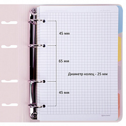 Тетрадь на кольцах А5 175х220 мм, 120 л., пластик с блестками, с резинкой и разделителями, BRAUBERG, Розовый, 404634