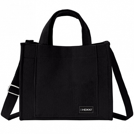 Сумка-шоппер HEIKKI mini, вельвет, карманы, 25х20 см, черный, 272439