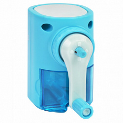 Точилка механическая BRAUBERG KIDS, для простых и цветных карандашей, корпус голубой, крепление к столу, 272005