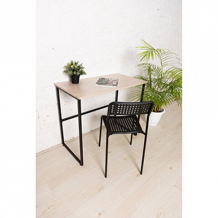 Стол BRABIX "SMART CD-020", 900х500х770 мм, ЛОФТ, металл/ЛДСП ясень шимо светлый, каркас черный, 641949