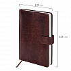 Ежедневник датированный 2026 А5 138x213 мм, BRAUBERG "Legend", под кожу, застежка, коричневый, 117071