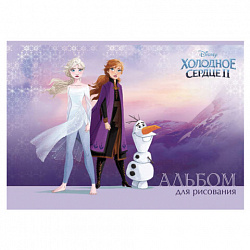 Альбом для рисования А4 30 л., скоба, обложка картон, HATBER, 205х290 мм, "Холодное сердце" (DISNEY), 061647, 30А4В