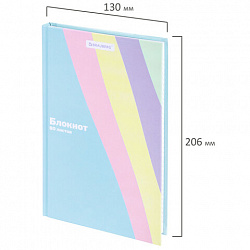 Блокнот А5 134х206 мм, 80 л., твёрдый, клетка, BRAUBERG, кросс-серия PASTEL, 117015