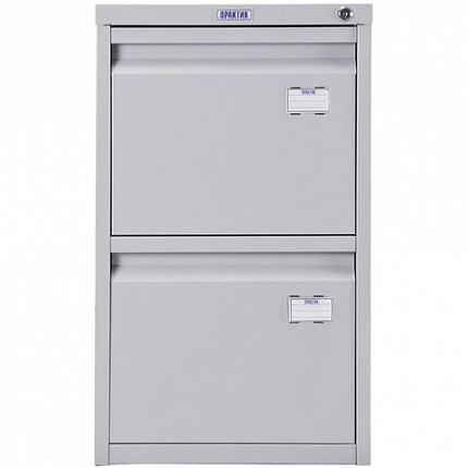 Шкаф картотечный ПРАКТИК "A-42", 685х408х485 мм, 2 ящика для 84 подвесных папок, формат папок A4 (БЕЗ ПАПОК)