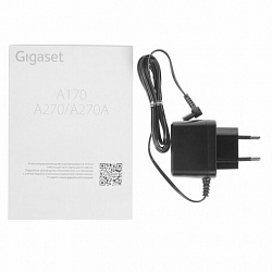 Радиотелефон GIGASET A170, память 50 номеров, АОН, повтор, часы, черный, S30852-H2802-M2