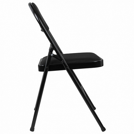 Стул складной BRABIX "Golf Plus CF-003 КОМФОРТ", чёрный каркас, чёрная ткань, 532889