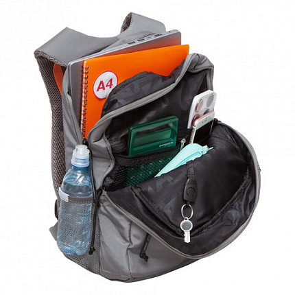 Рюкзак GRIZZLY школьный, анатомическая спинка, 2 отделения, для мальчиков, "MINIMAL GREY", 39х26х19 см, RB-356-5/3