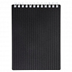 Блокнот МАЛЫЙ ФОРМАТ А7, 80 л., гребень, обложка пластик "VELVET", клетка, HATBER, черный, 081561, 80Б7В1гр_01601