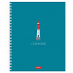 Тетрадь А5, 96 л., HATBER, гребень, клетка, Soft-touch ламинация, "Lighthouse" (микс в спайке), 089770, 96Т5лВ1гр