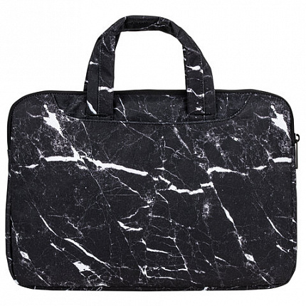 Сумка портфель BRAUBERG STYLE с отделением для ноутбука 13-14", 3 кармана, "Marble", черная, 26х36х3 см, 270835