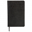 Ежедневник полудатированный А5 (138х213 мм) BRAUBERG "Alligator", под кожу, 192 л., черный, 124985