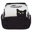 Ранец GRIZZLY анатомическая спинка, с мешком для обуви, для девочек, "BLACKY", серый, 33х25х13 см, RAm-584-1/2