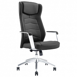 Кресло BRABIX PREMIUM "Viking EX-759", синхромеханизм, алюминий, натуральная кожа, черное, 532933