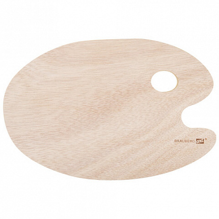 Палитра художественная деревянная овальная 20х30 см, BRAUBERG ART CLASSIC, 192232