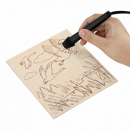 Заготовки деревянные для выжигания "Сказочные мотивы", 5 шт., 10 рисунков, 15х15 см, BRAUBERG HOBBY, 665306