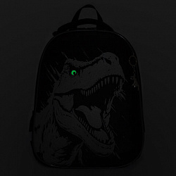 Ранец BRAUBERG SHINY, 2 отделения, с брелком, Scary dino, СВЕТЯЩИЙСЯ РИСУНОК, 38х28х14 см, 273143