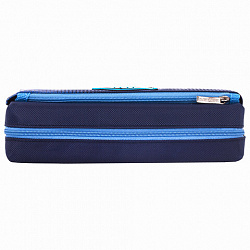 Пенал мягкий ЮНЛАНДИЯ, 2 отделения, полиэстер, "Super", синий, 21х6х9 см, 270277