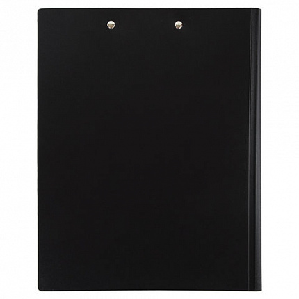 Папка-планшет BRAUBERG "Стандарт", А4 (310х230 мм), с прижимом и крышкой, пластик, черная, 0,9 мм, 221646