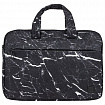 Сумка портфель BRAUBERG STYLE с отделением для ноутбука 13-14", 3 кармана, "Marble", черная, 26х36х3 см, 270835
