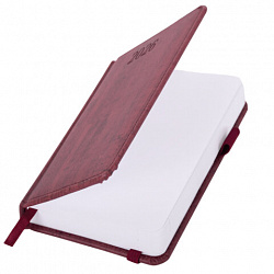 Ежедневник датированный 2026 МАЛЫЙ ФОРМАТ 100х150 мм, А6, BRAUBERG Wood, под кожу, бордовый, 117265