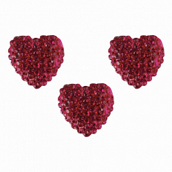 Стразы самоклеящиеся "СЕРДЦА", 12 мм, 15 штук, малиновые, на подложке, ОСТРОВ СОКРОВИЩ, 662234