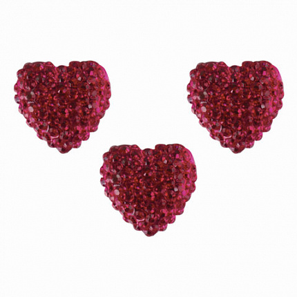 Стразы самоклеящиеся "СЕРДЦА", 12 мм, 15 штук, малиновые, на подложке, ОСТРОВ СОКРОВИЩ, 662234