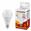 Лампа светодиодная SONNEN, 20 (150) Вт, цоколь Е27, груша, теплый белый, 30000 ч, LED A80-20W-2700-E27, 454921
