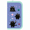 Пенал ПИФАГОР, 2 отделения, ламинированный картон, 19х11 см, "Funny cats", 273481