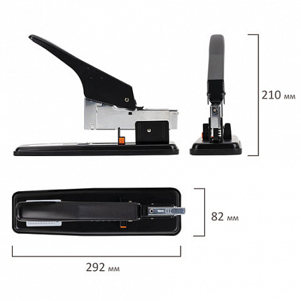 Степлер МОЩНЫЙ №24/6-23/24 металлический STAFF "HEAVY DUTY ECO", до 200 листов, черный, 272737