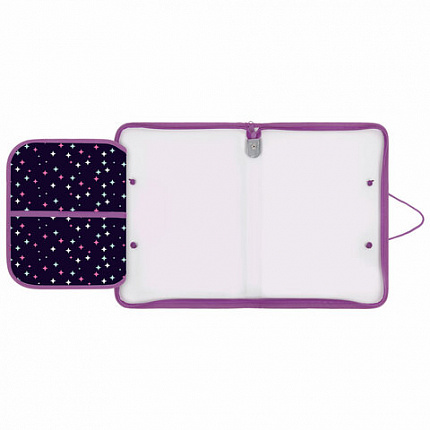 Папка для труда на молнии с ручками ПИФАГОР А4, 1 отделение, пластик, органайзер, "Leapfrog", 273388