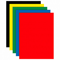 Картон цветной А4 МЕЛОВАННЫЙ, 5 листов, 5 цветов, BRAUBERG, 200х290 мм, 116628