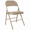 Стул складной BRABIX "Golf Plus CF-003 Комфорт", бежевый каркас, кожзам бежевый, 531567