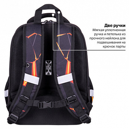 Ранец BRAUBERG FIT, 2 отделения, "Лава", 38х27х14 см, 270617