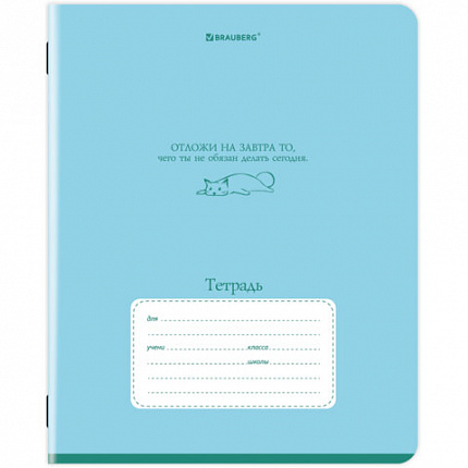 Тетрадь 12л. BRAUBERG клетка, обложка картон, PHRASES, 107777