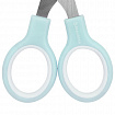 Ножницы BRAUBERG KIDS 130 мм, ручки мятные, закругленные лезвия с линейкой, 274062