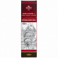 Карандаш чернографитный KOH-I-NOOR 1500, 1 шт., 2H, корпус желтый, заточенный, 150002H01170RU