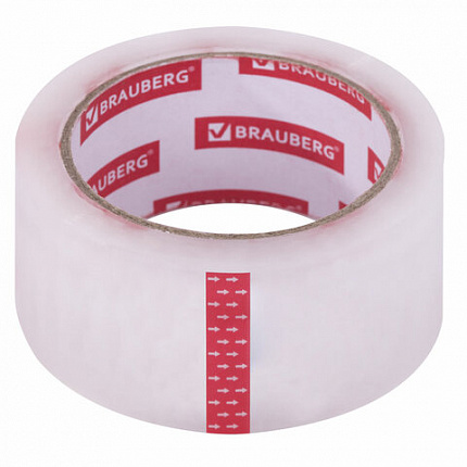 Клейкая лента упаковочная 48 мм х 66 м, прозрачная, толщина 45 микрон, BRAUBERG ORIGINAL, 440172