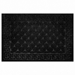 Коврик придверный 40х60 см, ЧЕРНЫЙ, грязезащитный, 430 г/м2, фактурный рисунок ЧЕШУЙКИ, ЛЮБАША, 701057
