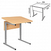 Стол-парта 1-местный, регулируемый угол, СУТ.54-01, 600х500х520-640 мм, рост 2-4, серый каркас, ЛДСП клён