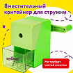 Точилка механическая ЮНЛАНДИЯ "Пастель", для чернографитных и цветных карандашей, корпус зелёный, 272000