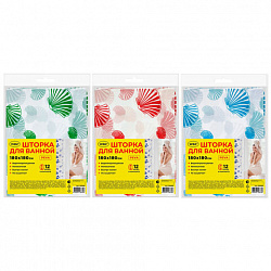 Шторка для ванной PEVA, 180х180 см, кольца в комплекте, дизайн ассорти, МОРЕ, WBZ (ВБЗ), 700069