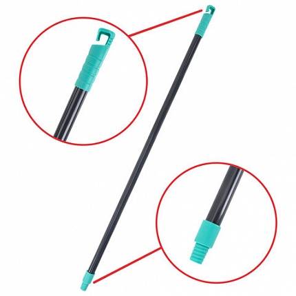 Совок для мусора КОМПЛЕКТ щетка + 2 рукоятки 80 см и 83 см с резьбой, пластиковые, "ЛЕНИВКА", бирюзово-серый, LAIMA, 700055