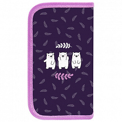 Пенал ПИФАГОР, 2 отделения, ламинированный картон, 19х11 см, "Happy bear", 272246